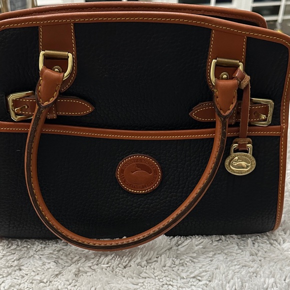 Dooney & Bourke Black and Tan Satchel - Picture 2 of 16